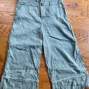 Sundance wide legged cropped linen pants